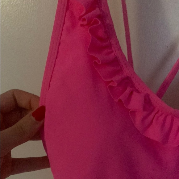 Pink Ruffled One-Piece Swimsuit - Picture 5 of 14